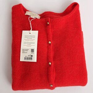 NWT Sezane Gaspard Cardigan Red/Gold - XS